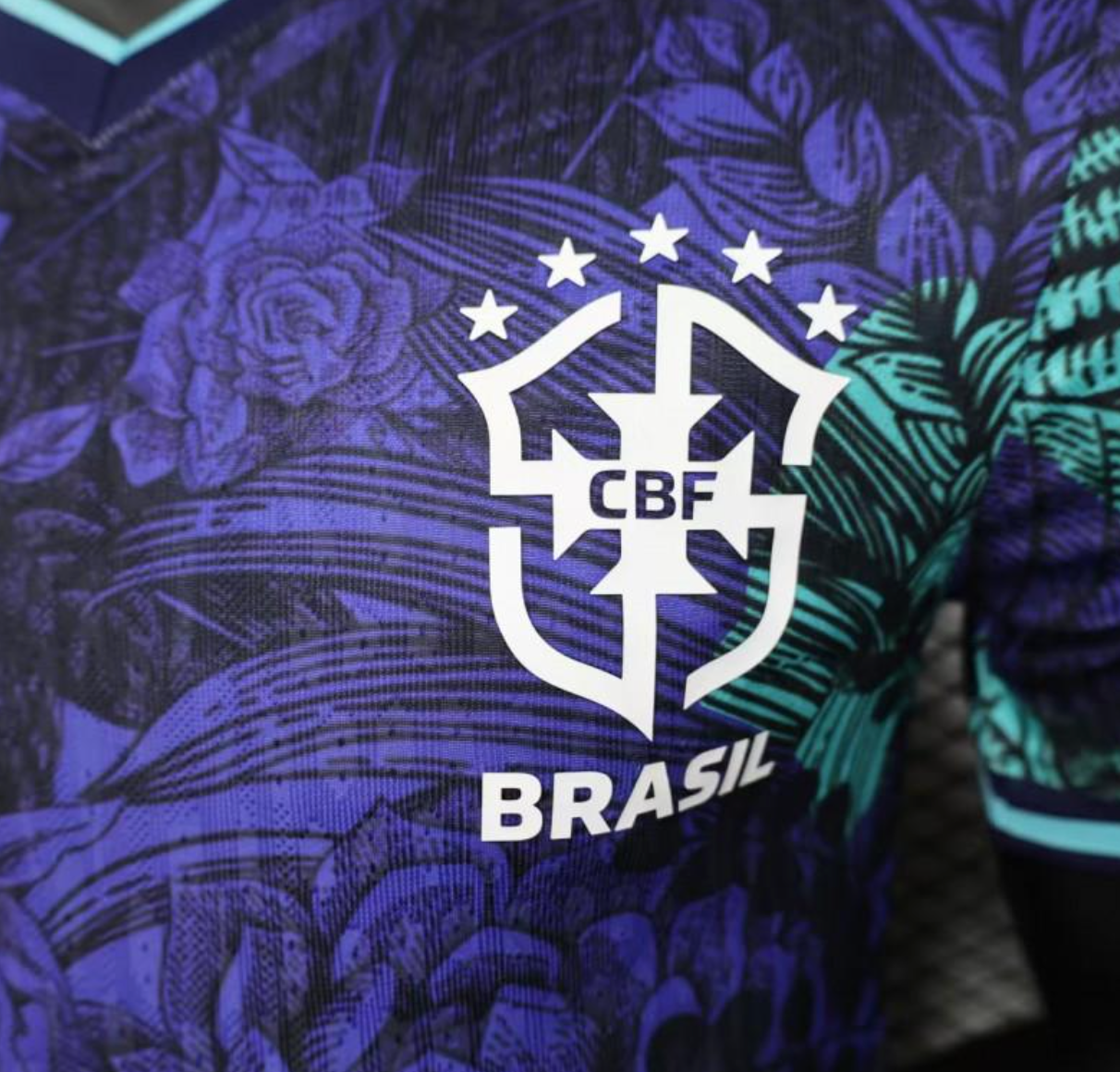 Player Version 2025 Brazil Purple with Tropical Leaf Pattern