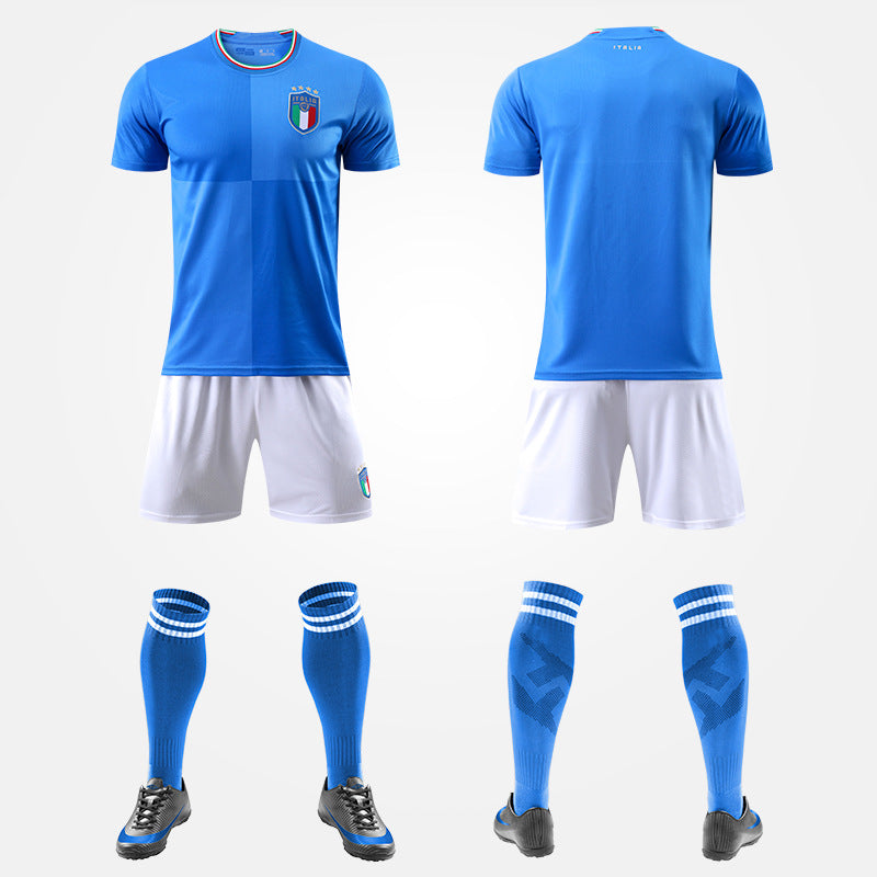 Ensemble de Maillots de Football – Uruguay , Qatar , Italie et Clubs : Liverpool , Chelsea (Domicile et Extérieur)