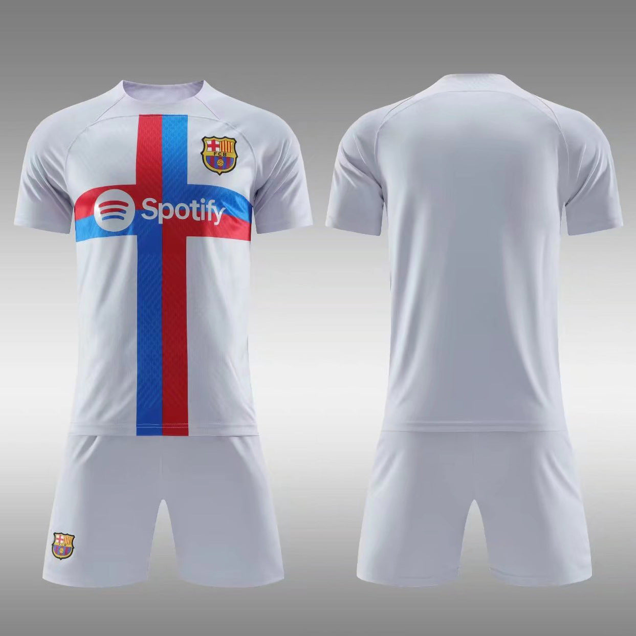 Ensemble de Maillots de Football -  Barcelone , Paris Saint-Germain (Domicile, Exterieur)