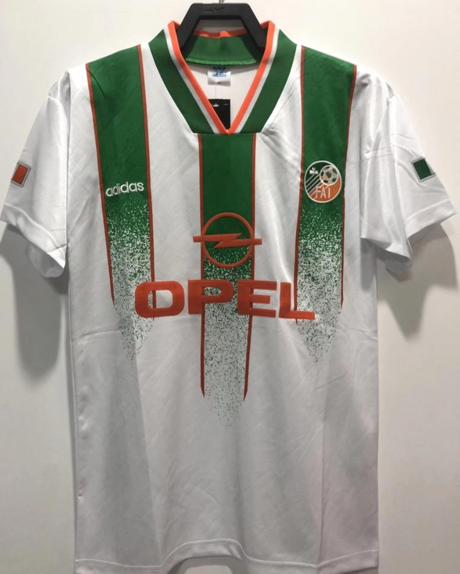 1994 Ireland Away White With OPEL Sponsor