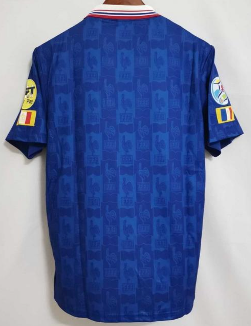1996 France Home Jersey With EURO 1996 Patch