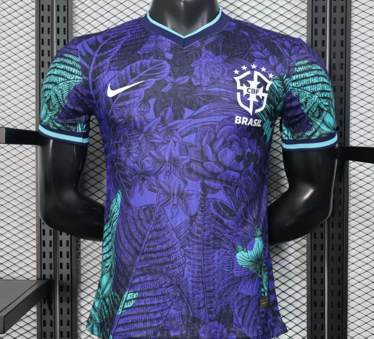 Player Version 2025 Brazil Purple with Tropical Leaf Pattern