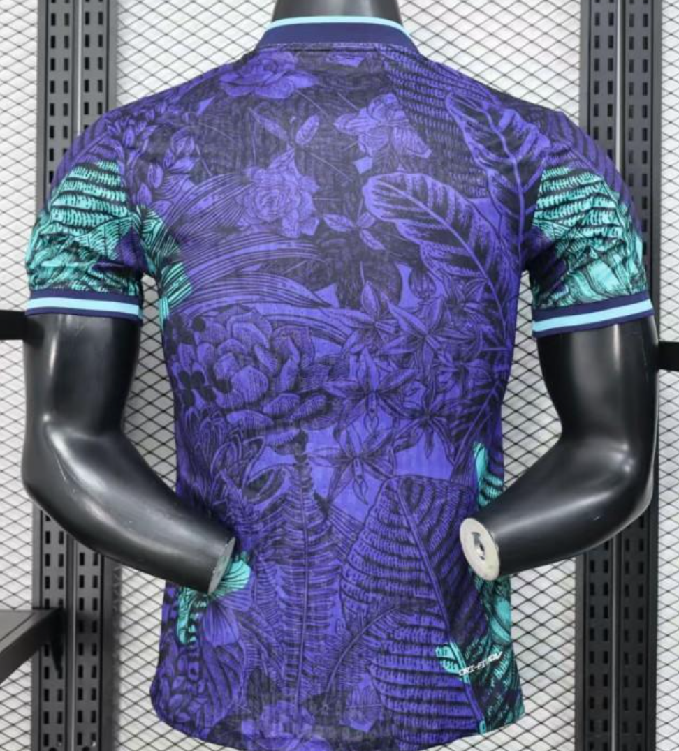 Player Version 2025 Brazil Purple with Tropical Leaf Pattern