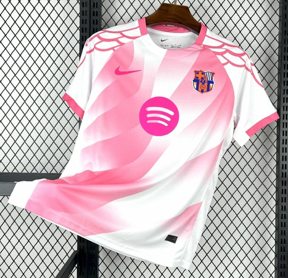 25/26 FC Barcelona Pink with Diagonal Stripe Pattern