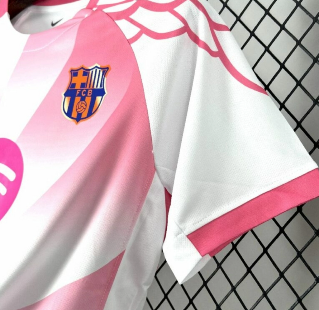 25/26 FC Barcelona Pink with Diagonal Stripe Pattern