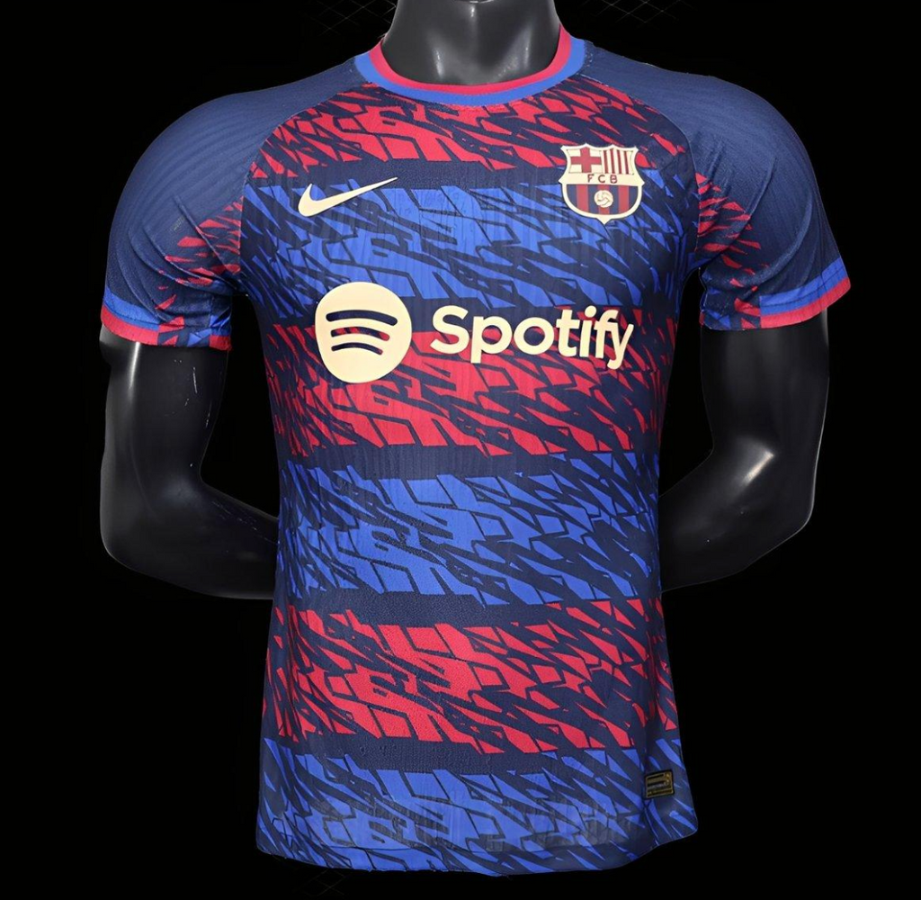 25/26 FC Barcelona Navy Blue with Red and Blue Abstract