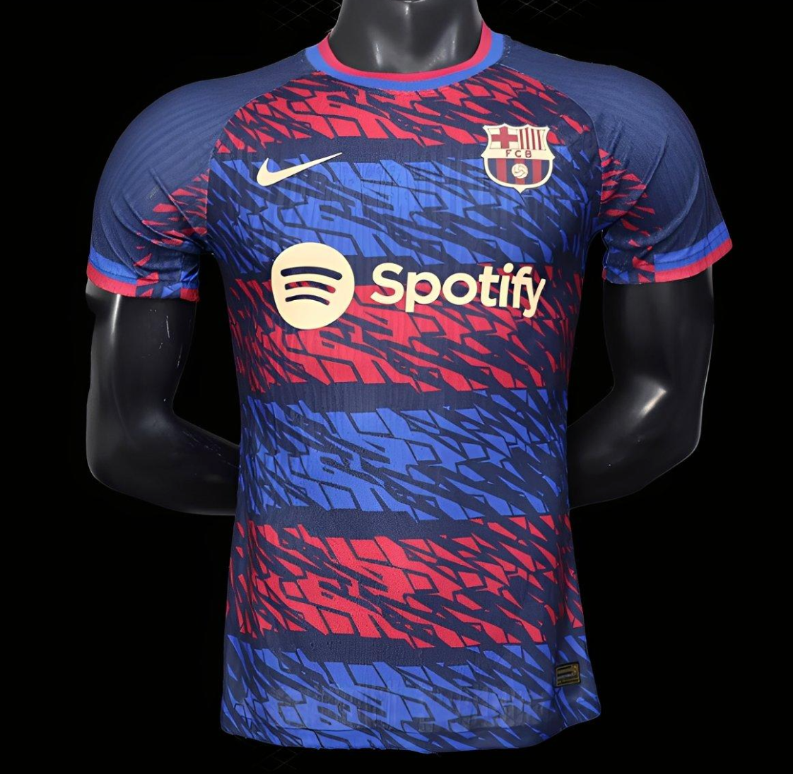 25/26 FC Barcelona Navy Blue with Red and Blue Abstract