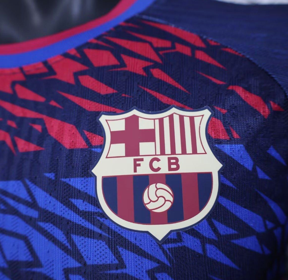 25/26 FC Barcelona Navy Blue with Red and Blue Abstract