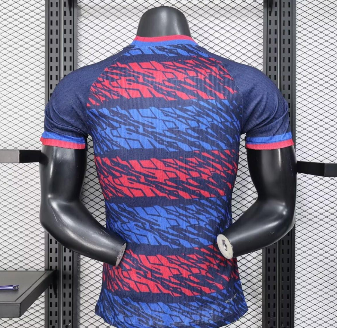 25/26 FC Barcelona Navy Blue with Red and Blue Abstract