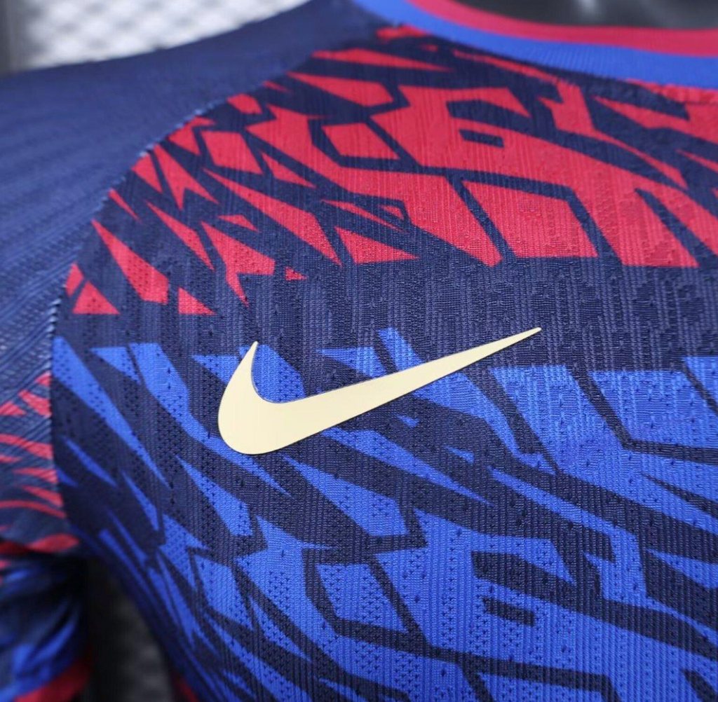 25/26 FC Barcelona Navy Blue with Red and Blue Abstract