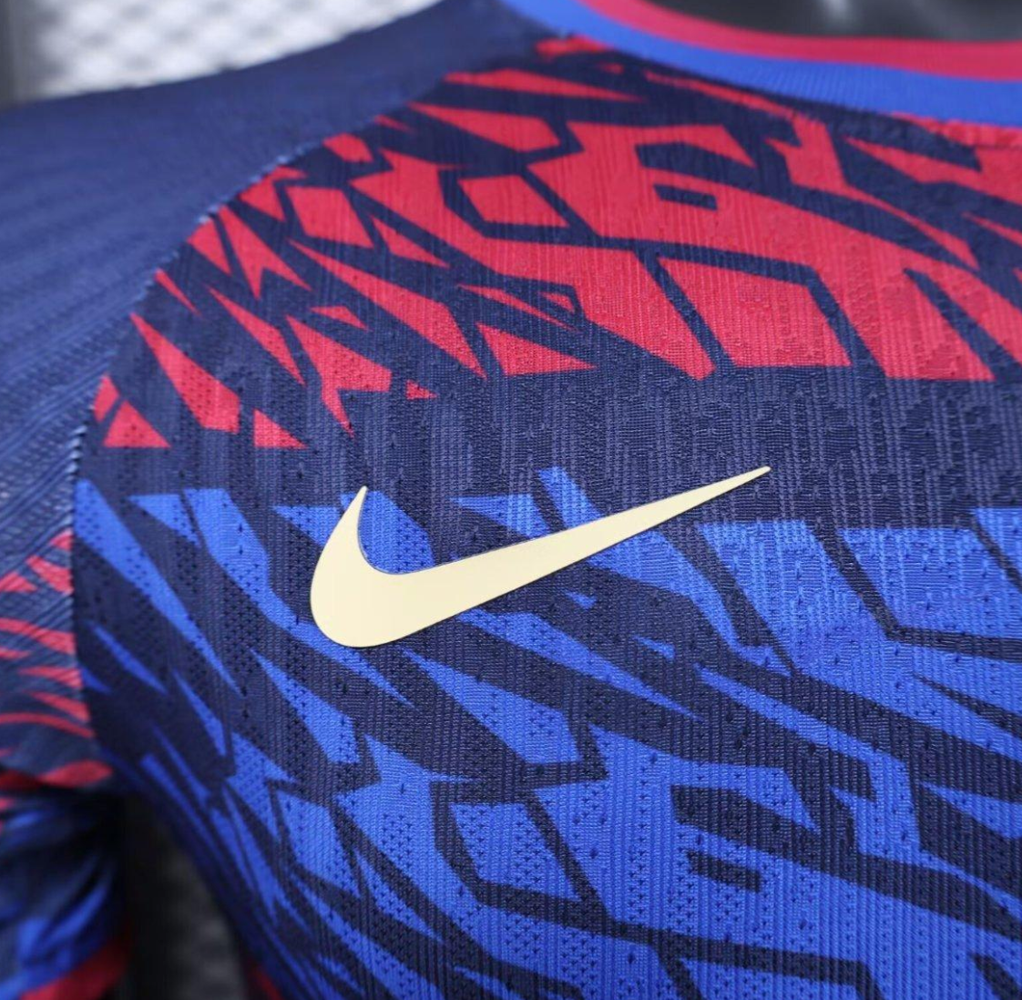 25/26 FC Barcelona Navy Blue with Red and Blue Abstract