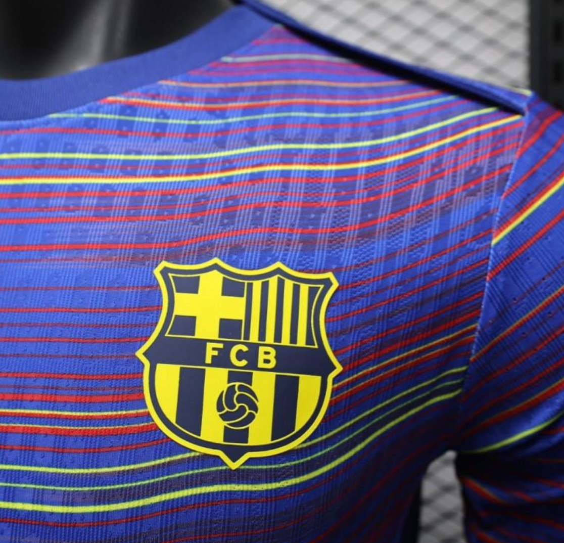 25/26 FC Barcelona Blue with Colorful Wave Stripes