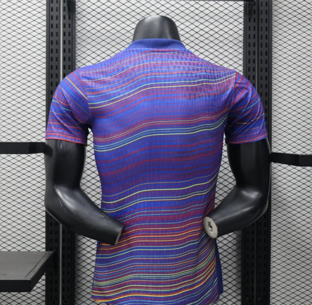 25/26 FC Barcelona Blue with Colorful Wave Stripes