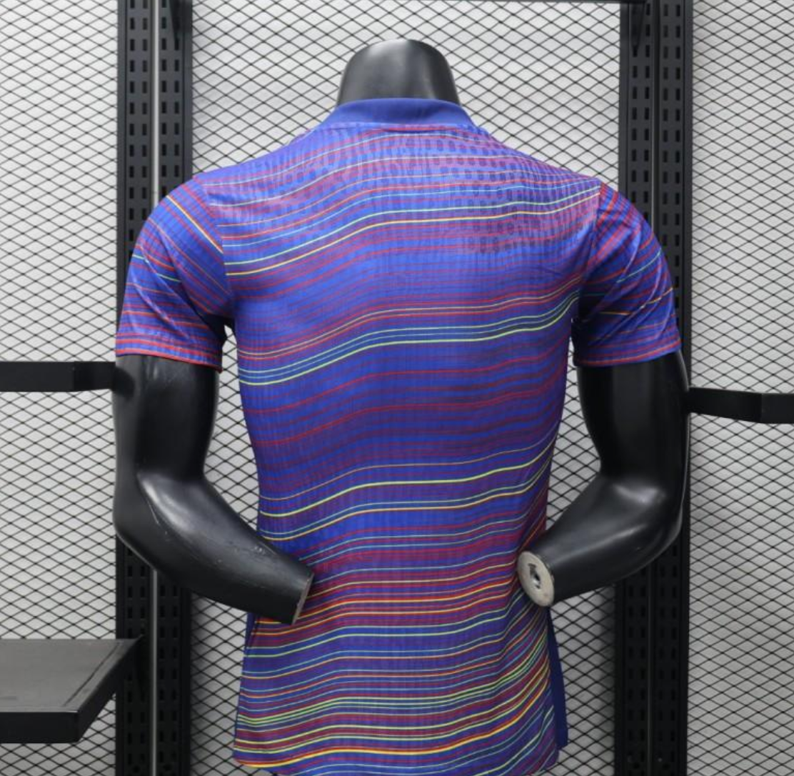 25/26 FC Barcelona Blue with Colorful Wave Stripes