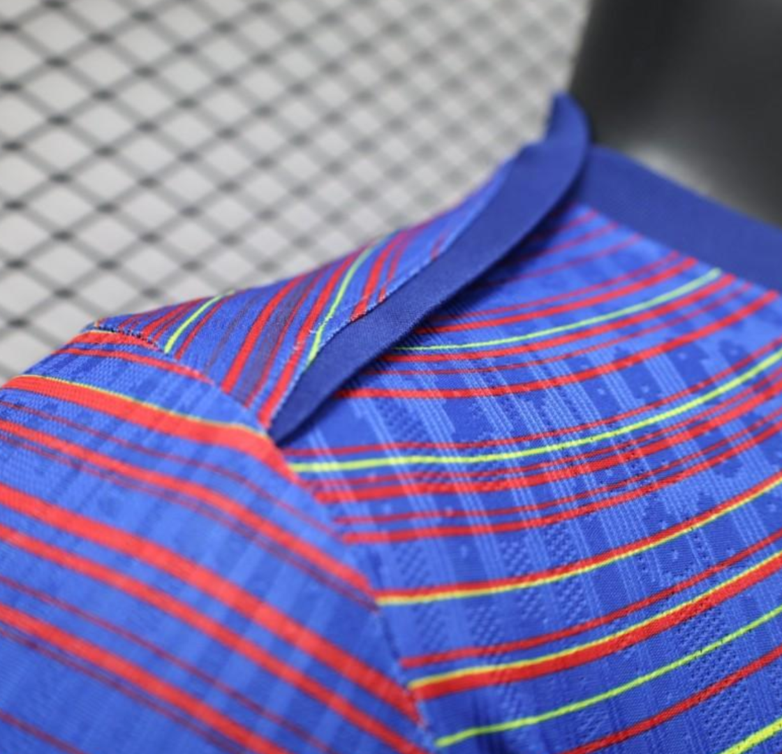 25/26 FC Barcelona Blue with Colorful Wave Stripes