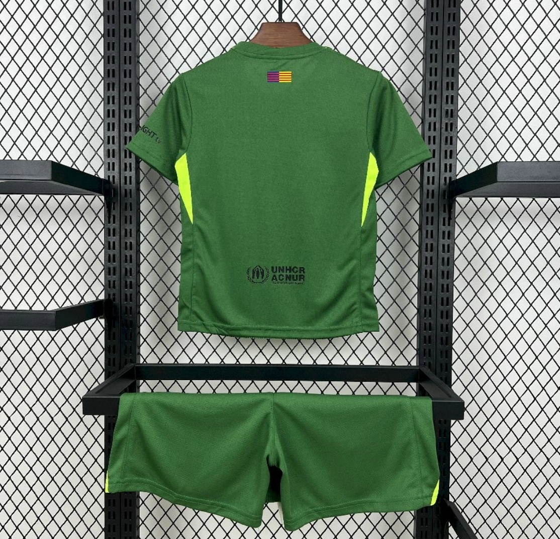 2025/26 Kids Barcelona Goalkeeper Green Kit