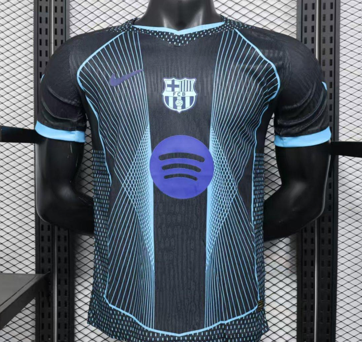 25/26 FC Barcelona Black with Geometric Line Pattern