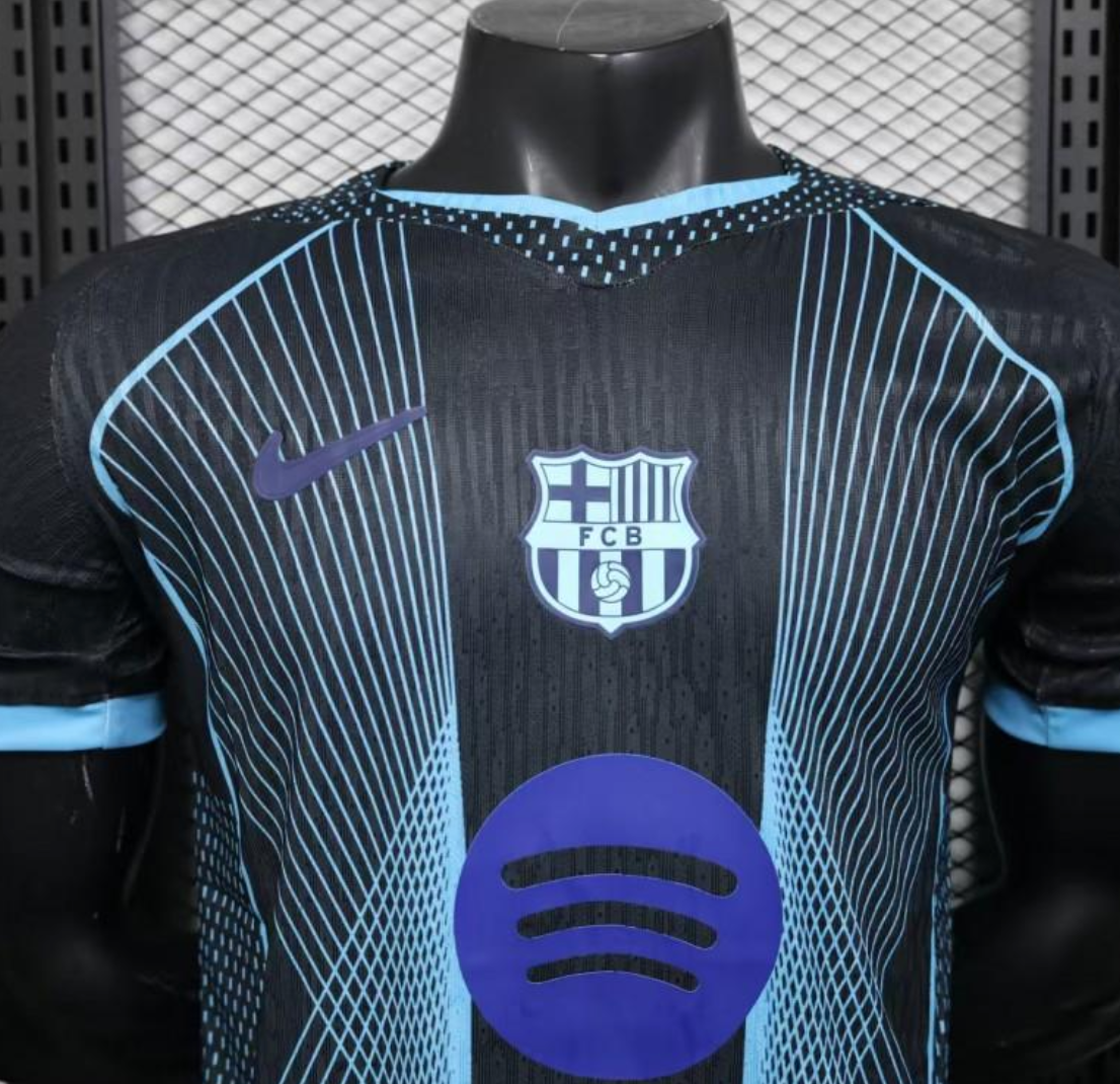 25/26 FC Barcelona Black with Geometric Line Pattern