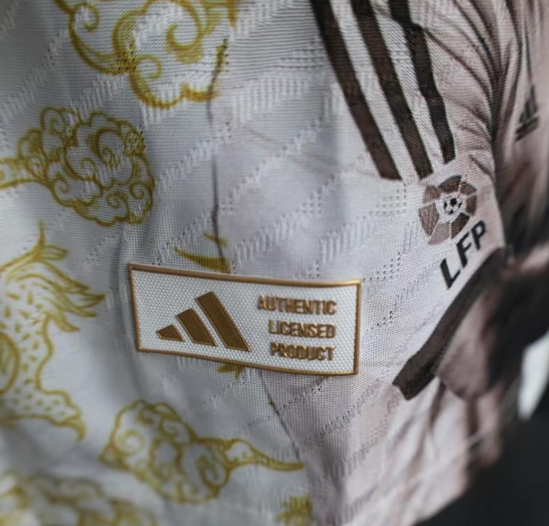25/26 Real Madrid White with Golden Dragon Pattern