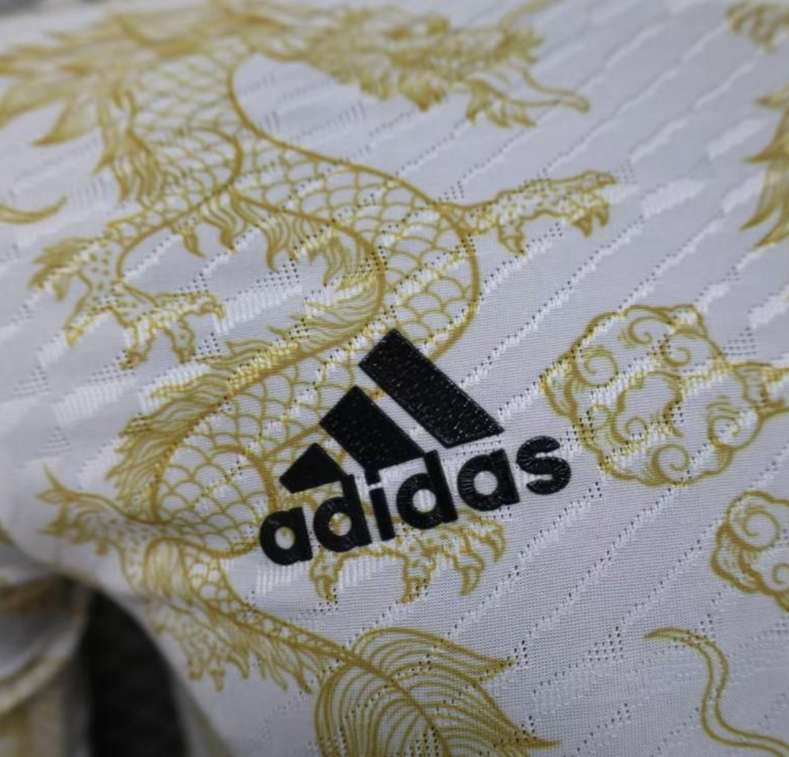 25/26 Real Madrid White with Golden Dragon Pattern