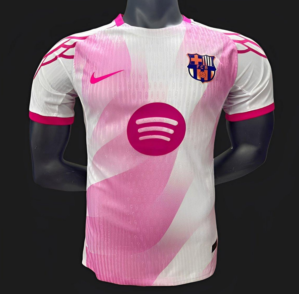 25/26 FC Barcelona Pink with Diagonal Stripe Pattern