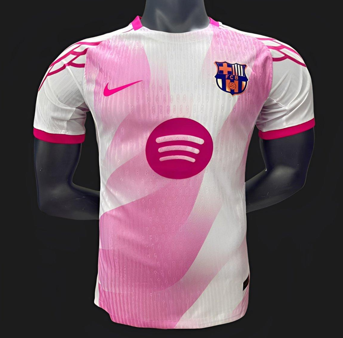 25/26 FC Barcelona Pink with Diagonal Stripe Pattern