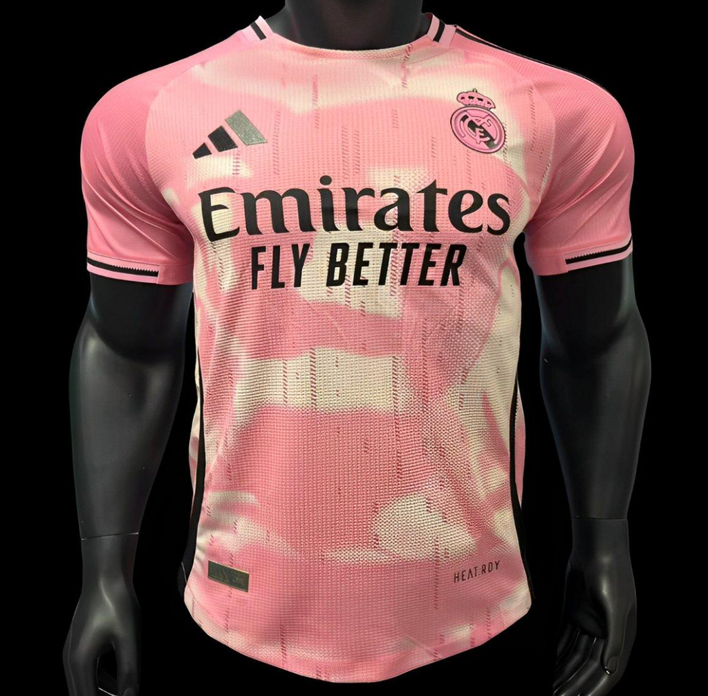 25/26 Real Madrid Pink with Abstract Camouflage Pattern