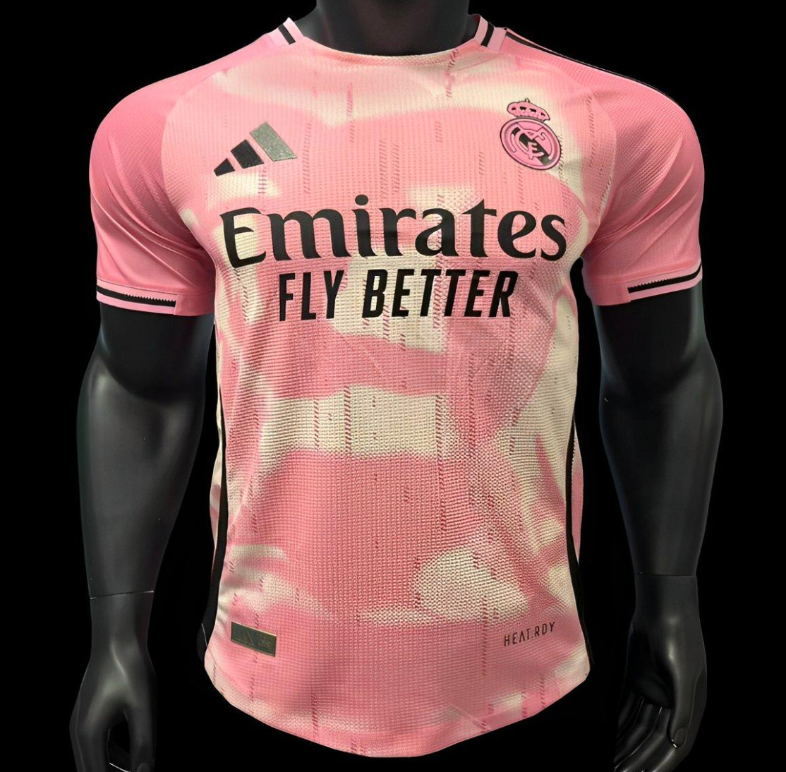 25/26 Real Madrid Pink with Abstract Camouflage Pattern
