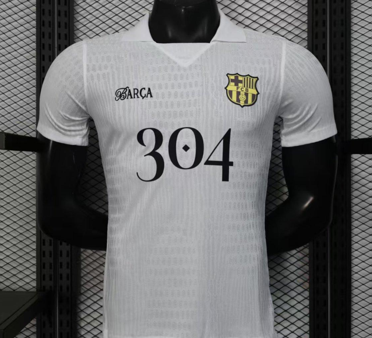 25/26 FC Barcelona White Jersey With 304 Sponsor