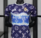 25/26 Real Madrid Blue with Louis Vuitton Monogram Pattern