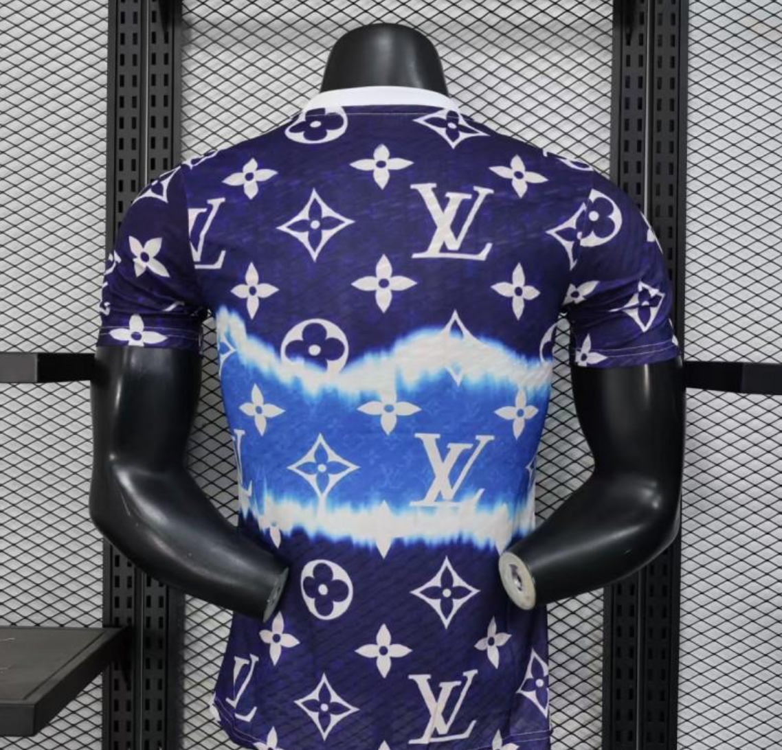 25/26 Real Madrid Blue with Louis Vuitton Monogram Pattern