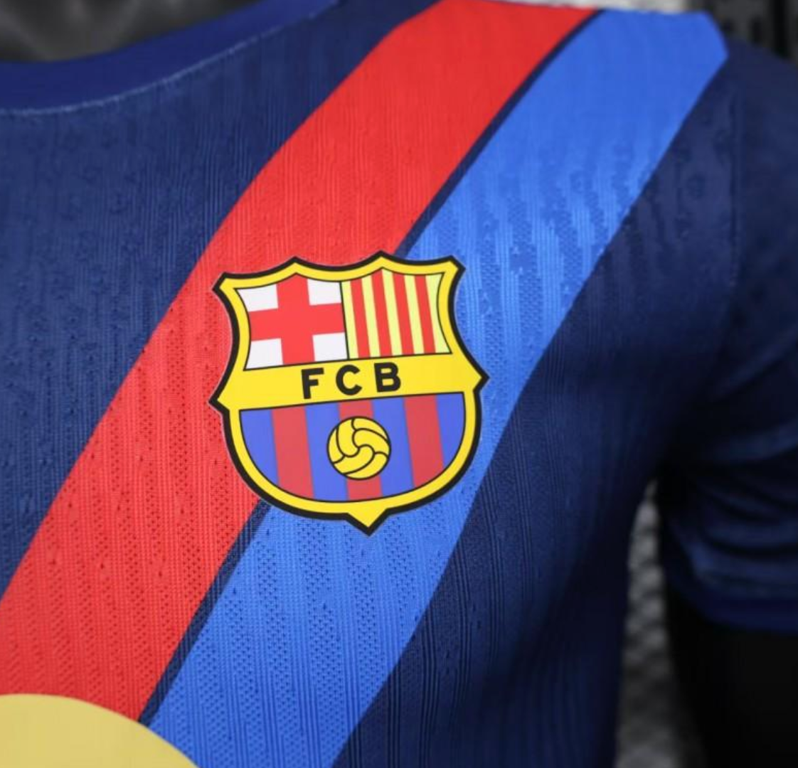 25/26 Barcelona Blue with Red and Light Blue Diagonal Stripe