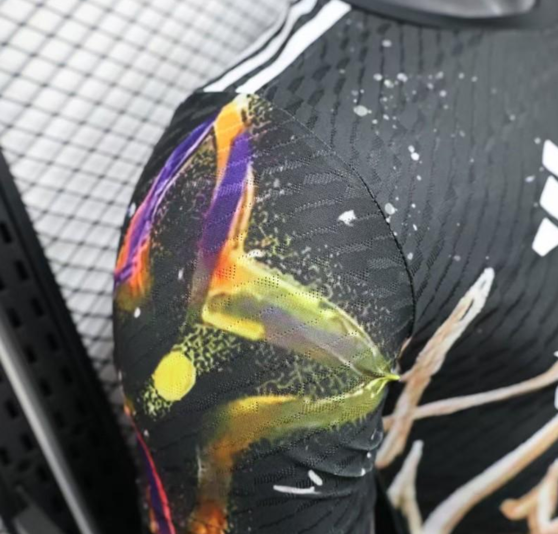 25/26 Real Madrid Black with Colorful Abstract Art Pattern