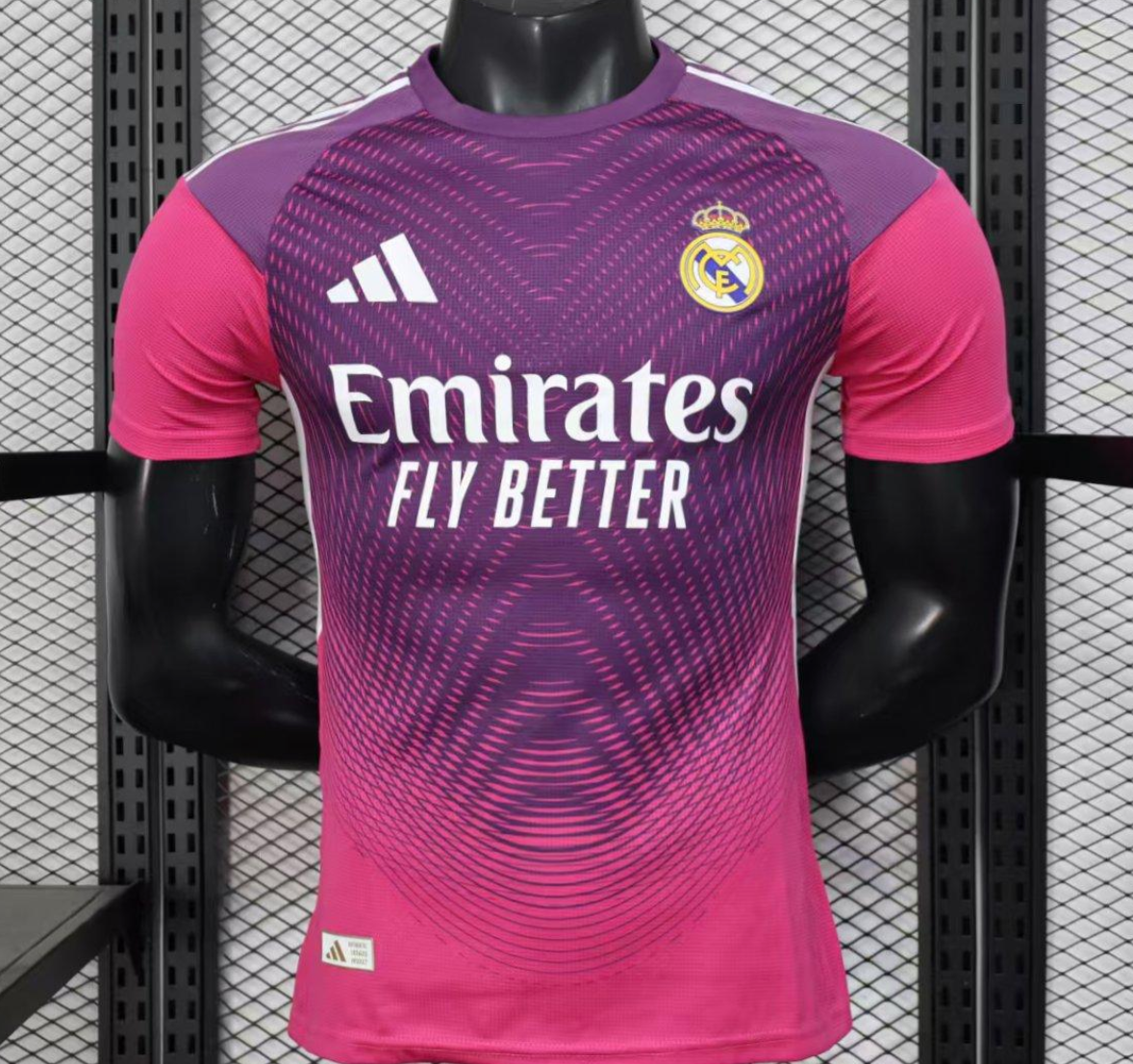 25/26 Real Madrid Purple Pink with Geometric Wave Pattern