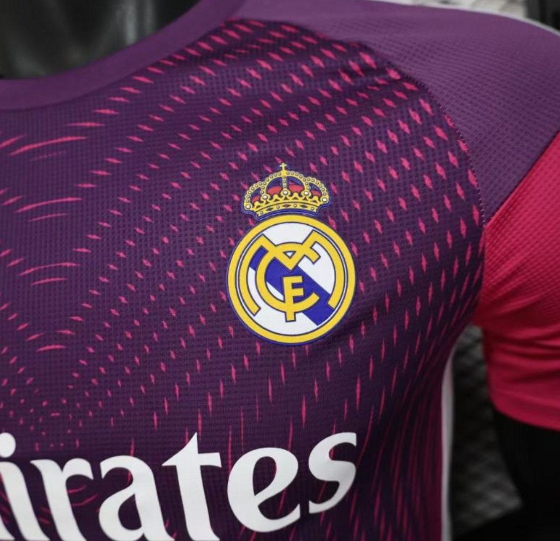 25/26 Real Madrid Purple Pink with Geometric Wave Pattern