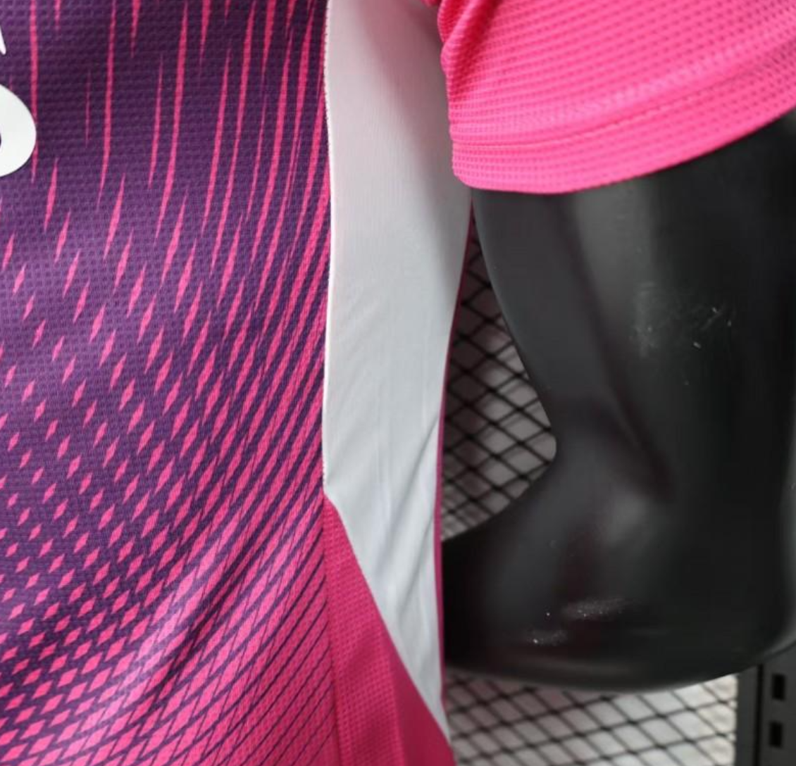 25/26 Real Madrid Purple Pink with Geometric Wave Pattern