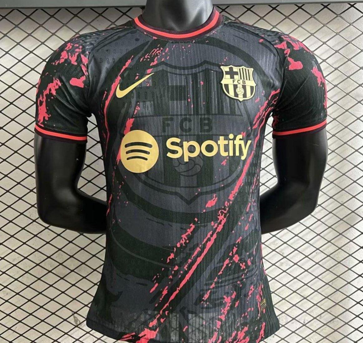 25/26 FC Barcelona Black with Pink Splash Design