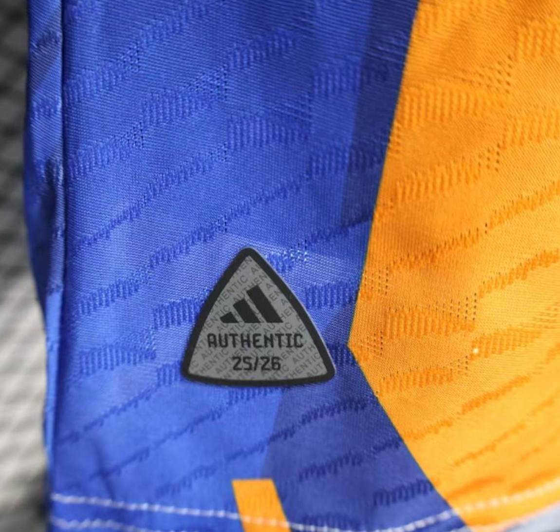 25/26 Real Madrid Limited Edition Blue Orange Abstract Pattern