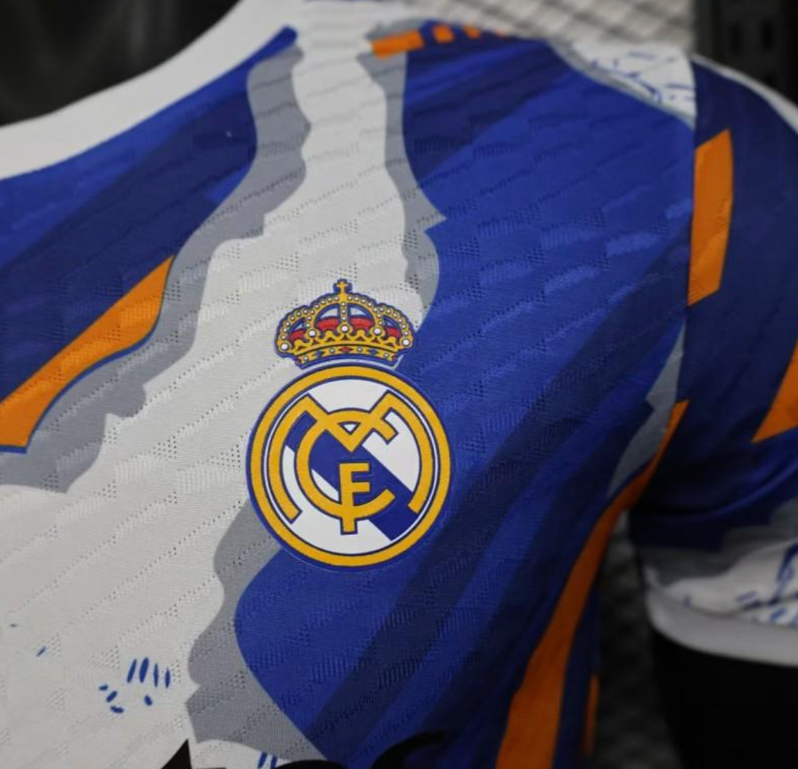25/26 Real Madrid Limited Edition Blue Orange Abstract Pattern