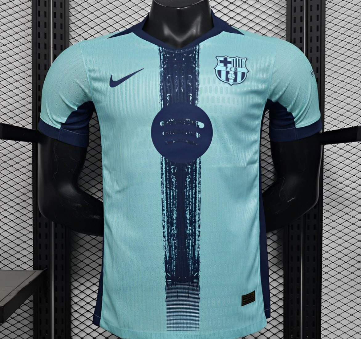 25/26 Barcelona 125Th Anniversary Mint Green  Navy Blue Stripe