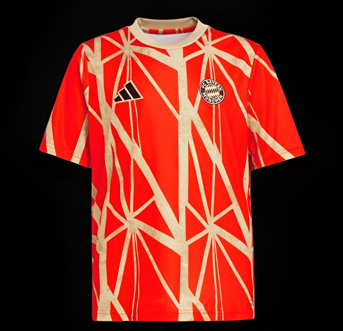 24/25 Bayern Munich Light Red With Gold Cut-Out Pre-Match