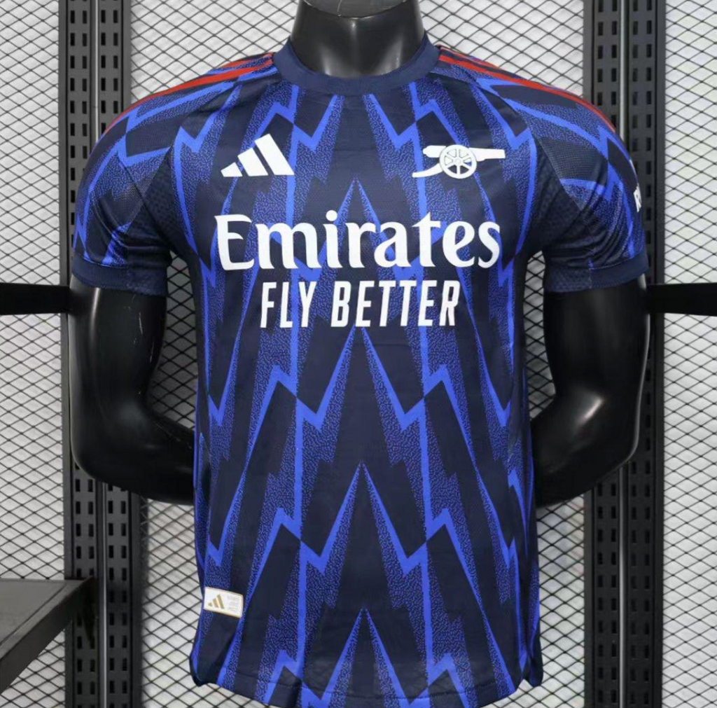 25/26 Arsenal Third Blue with Geometric Lightning Pattern