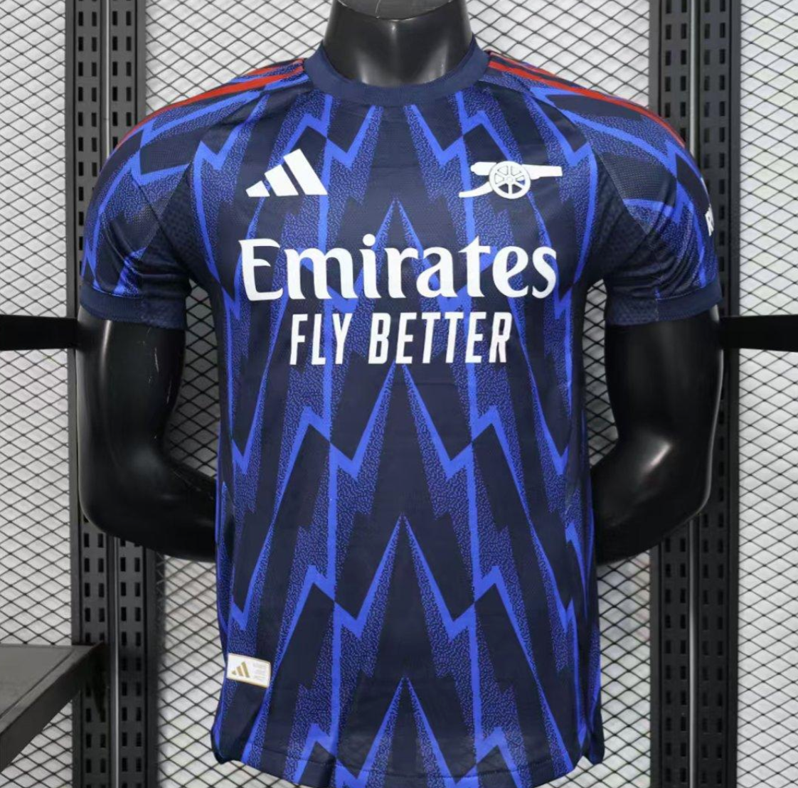 25/26 Arsenal Third Blue with Geometric Lightning Pattern