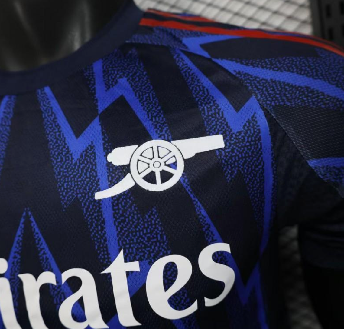 25/26 Arsenal Third Blue with Geometric Lightning Pattern