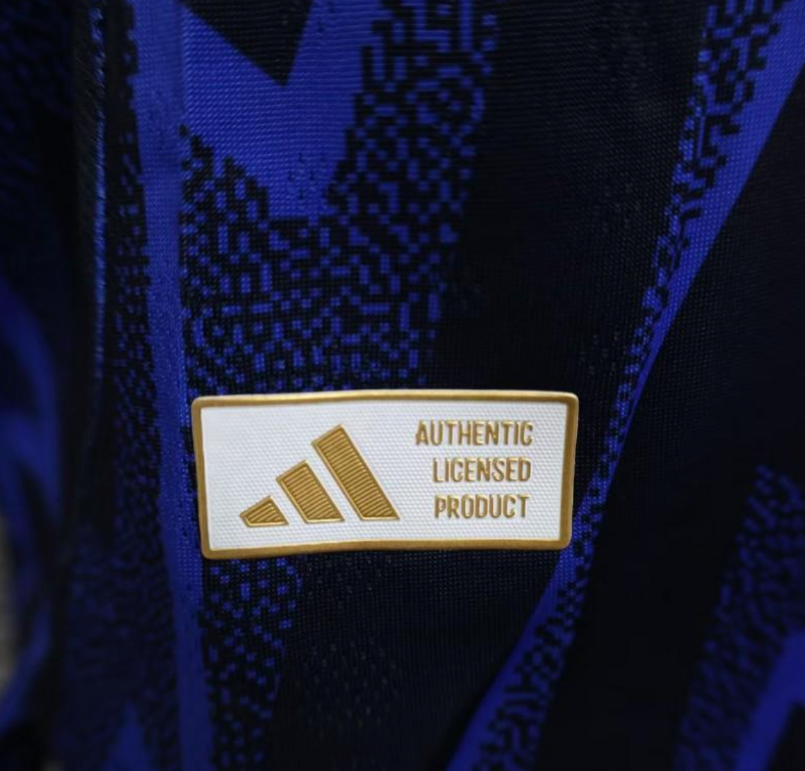 25/26 Arsenal Third Blue with Geometric Lightning Pattern
