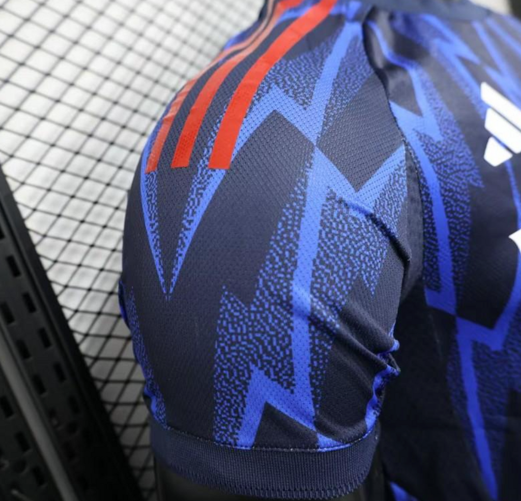 25/26 Arsenal Third Blue with Geometric Lightning Pattern