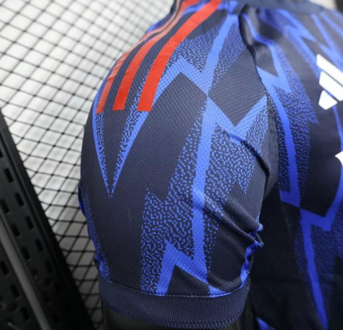 25/26 Arsenal Third Blue with Geometric Lightning Pattern
