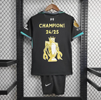 24/25 Kids Liverpool Away Black Jersey With Champion Printing