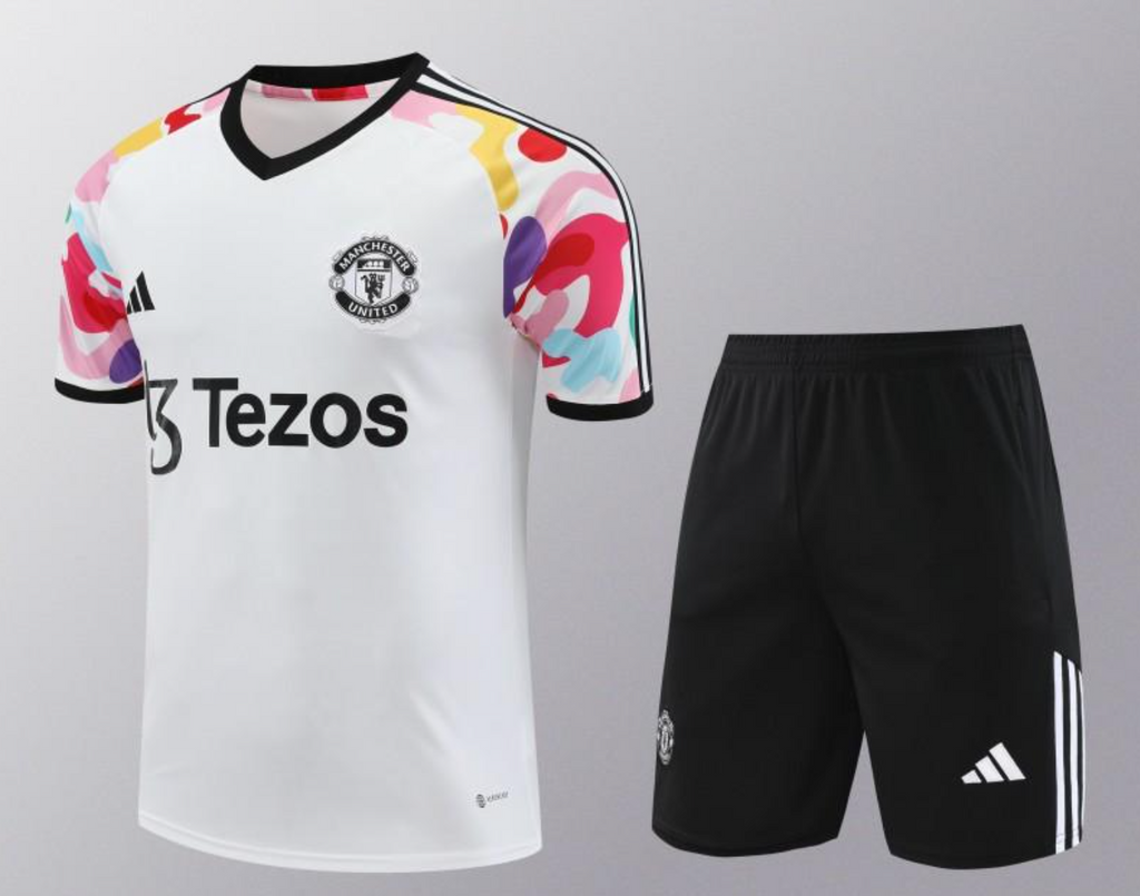 24/25 Manchester United White Short Sleeve Jersey+Shorts