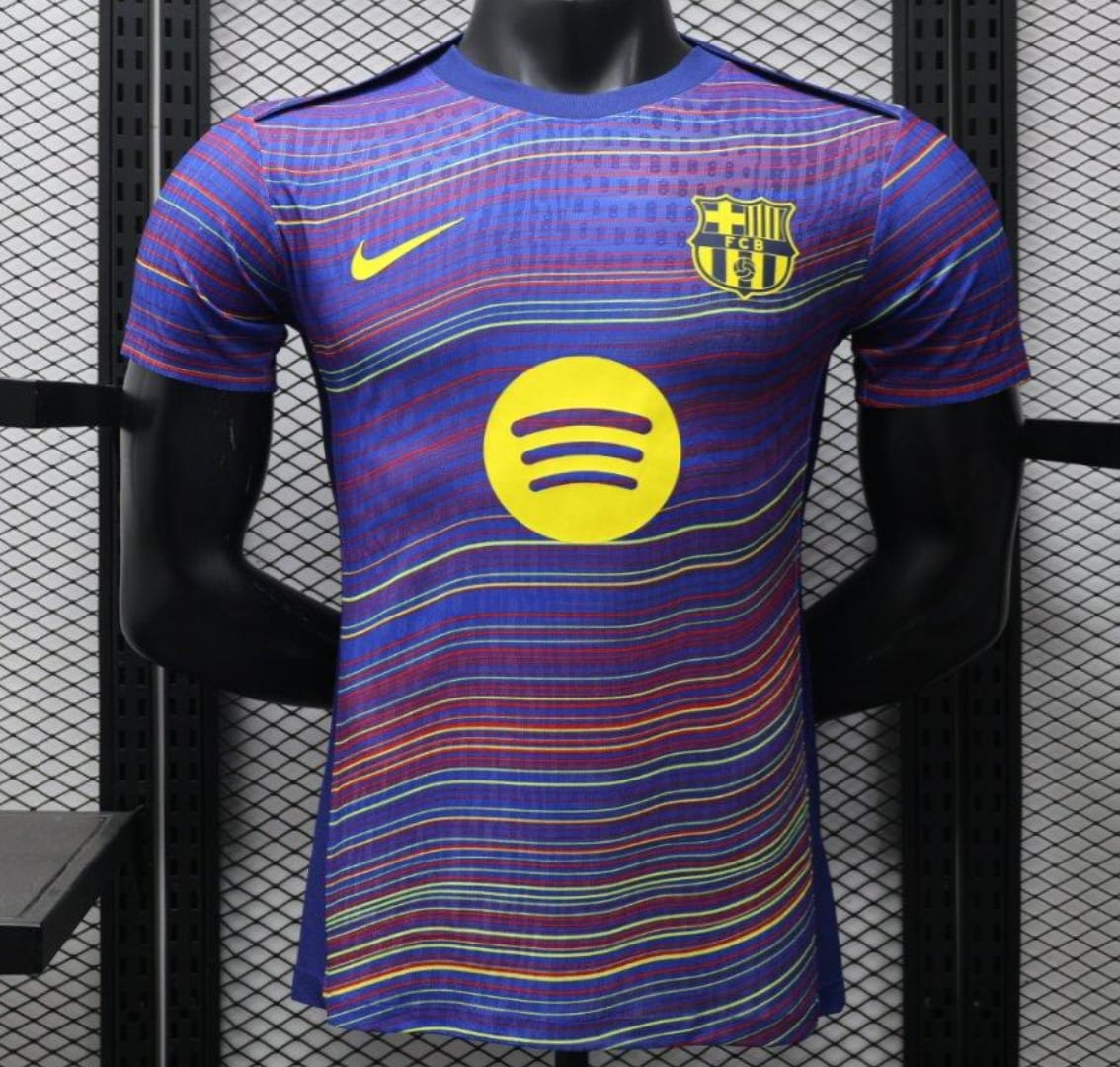 25/26 FC Barcelona Blue with Colorful Wave Stripes